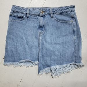 GUESS Distressed Asymmetrical Denim Skirt